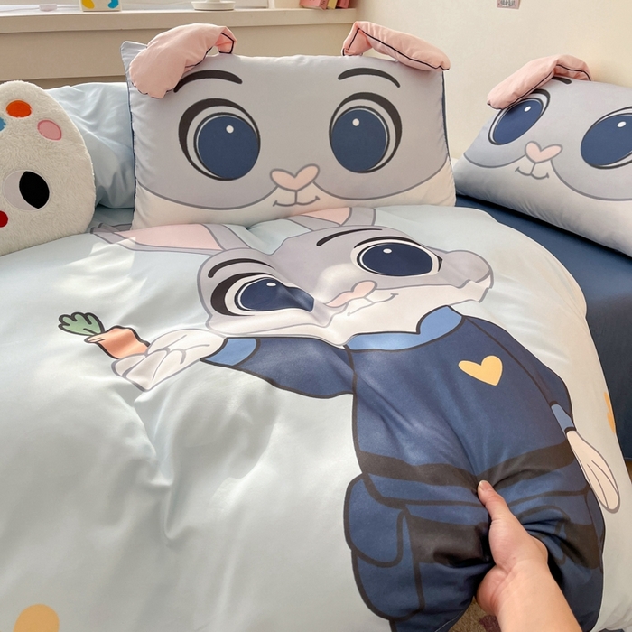 91家纺网 家纺一手货源 找家纺 海岛哥哥 2025新款超柔云朵棉大耳朵系列四件套 大耳朵-兔子警长