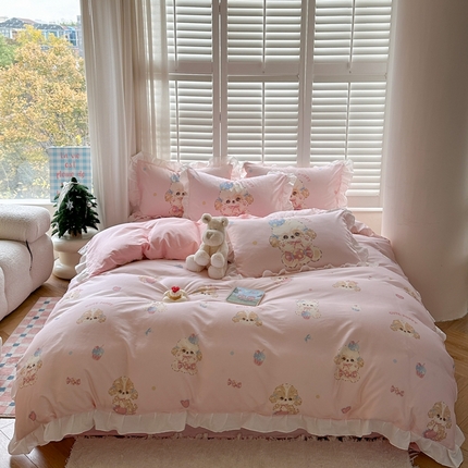 （总）2025新款洛丽塔全棉花边四件套