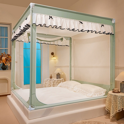 91家纺网 家纺一手货源 找家纺 （总）富莱星蚊帐 2025新款法式浪漫方顶防摔坐床蚊帐