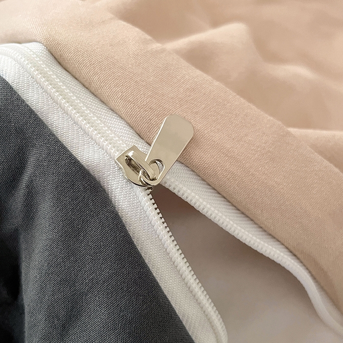 91家纺网 家纺一手货源 找家纺 优承佳生活馆 2025新款ins风纯色水洗m四件套 卡其深灰