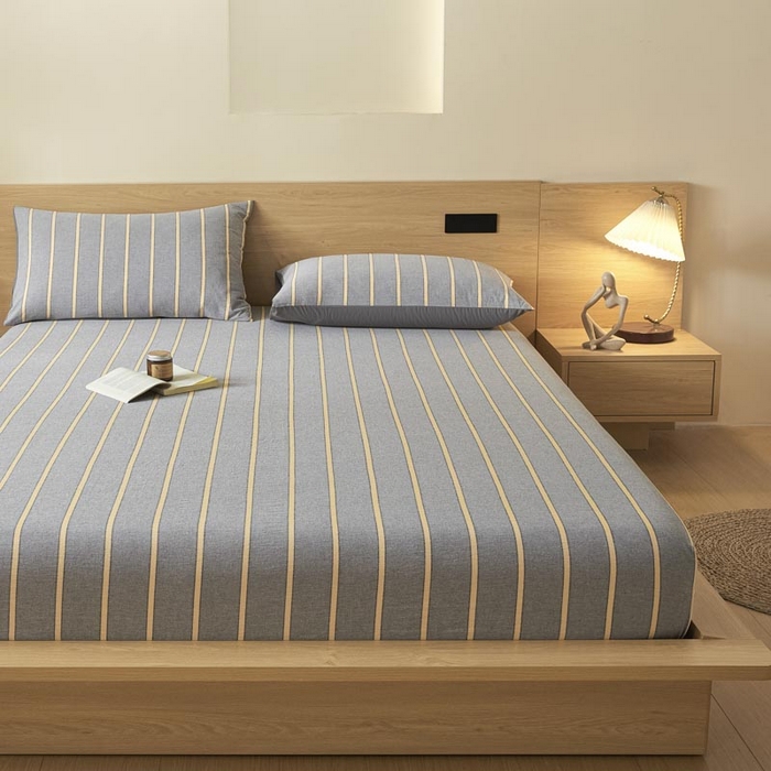 91家纺网 家纺一手货源 找家纺 （总）ab家纺 2025新款简约色织水洗棉床笠