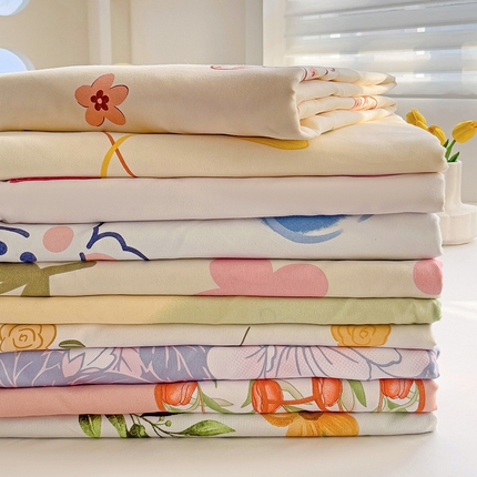 （总）梦卓家纺 2025新款小清新植物羊绒印花单被套