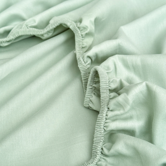 91家纺网 家纺一手货源 找家纺 曼之夏 2025新款全棉纯色单床笠系列 浅绿