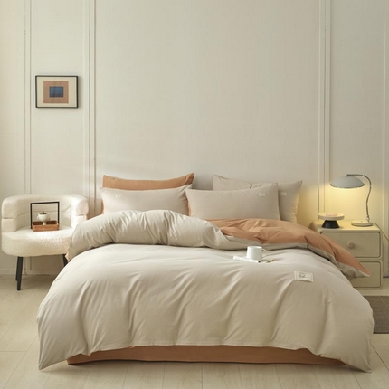 91家纺网 家纺一手货源 找家纺 （总）ab家纺 2025新款色织全棉40支水洗棉四件套--双拼第二组