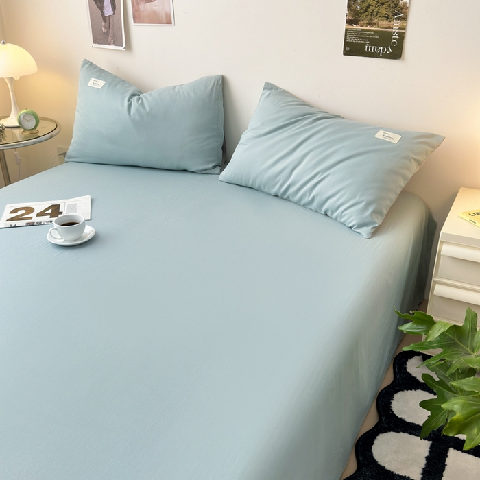 91家纺网 家纺一手货源 找家纺 曼之夏  2025新款全棉纯色单床单系列 水兰