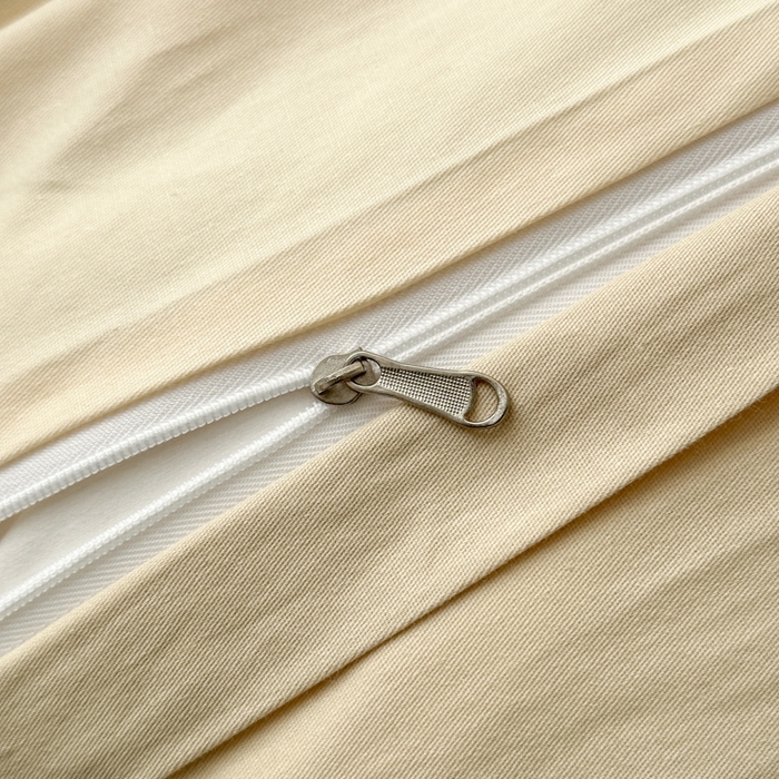 91家纺网 家纺一手货源 找家纺 曼之夏 2025新款全棉双拼四件套 贴标-米色+浅驼