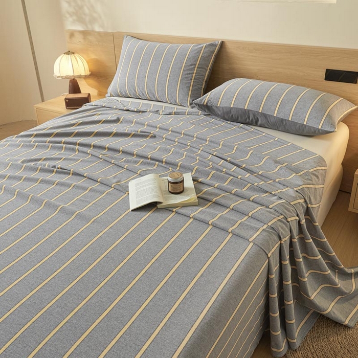 91家纺网 家纺一手货源 找家纺 （总）ab家纺 2025新款简约色织水洗棉床单