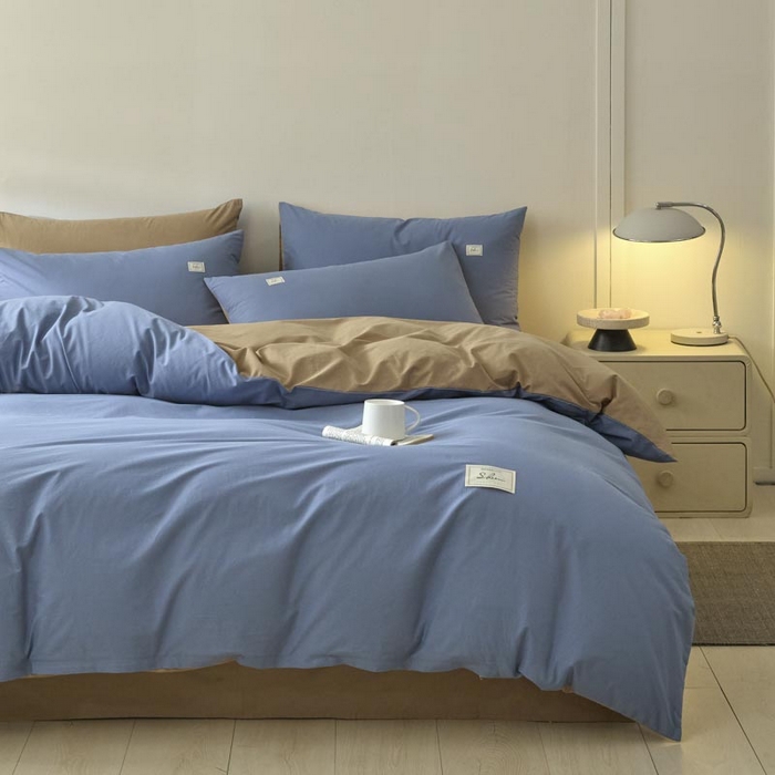 91家纺网 家纺一手货源 找家纺 （总）ab家纺 2025新款色织全棉40支水洗棉四件套--双拼第二组