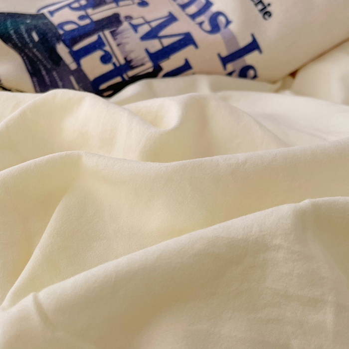 91家纺网 家纺一手货源 找家纺 优承佳生活馆 2025新款ins风纯色水洗m四件套 柠檬粉