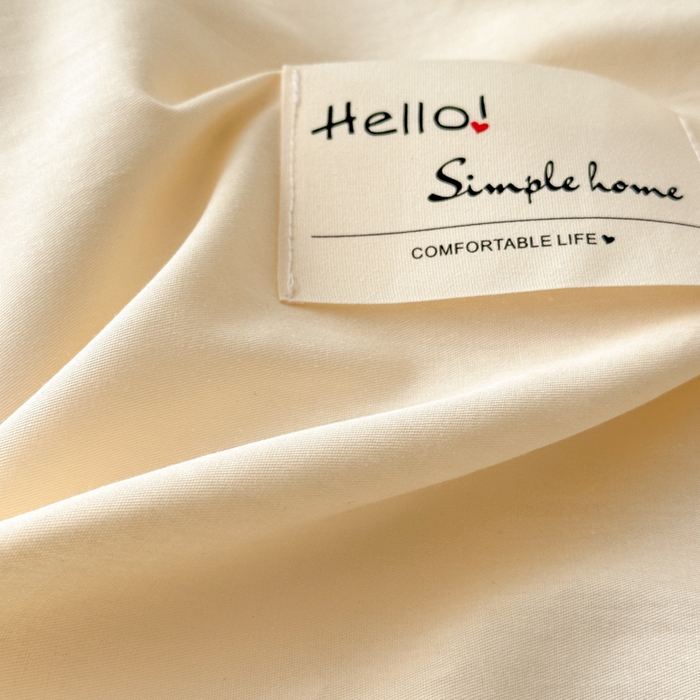 91家纺网 家纺一手货源 找家纺 曼之夏 2025新款全棉双拼四件套 贴标-米色+草绿