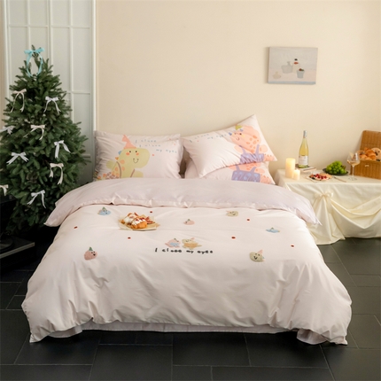 91家纺网 家纺一手货源 找家纺 FORTWO家纺 2025新款全棉长绒棉卡通毛巾绣四件套 小丑