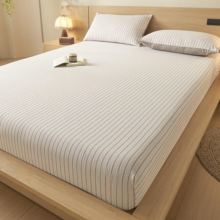 91家纺网 家纺一手货源 找家纺 ab家纺 2025新款简约色织水洗棉床笠 西海岸