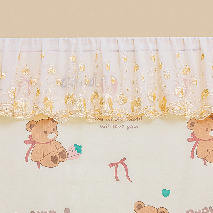 91家纺网 家纺一手货源 找家纺 艾晶美家纺有限公司 2025新款坐式刺绣床帘蚊帐 布丁熊