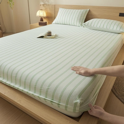 91家纺网 家纺一手货源 找家纺 （总）ab家纺 2025新款简约色织水洗棉床笠