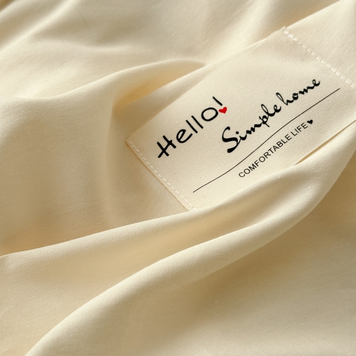 91家纺网 家纺一手货源 找家纺 曼之夏 2025新款全棉双拼四件套 贴标-米色+浅驼