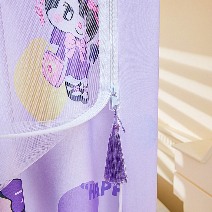 91家纺网 家纺一手货源 找家纺 艾晶美家纺有限公司 2025新款坐式刺绣床帘蚊帐 紫精灵