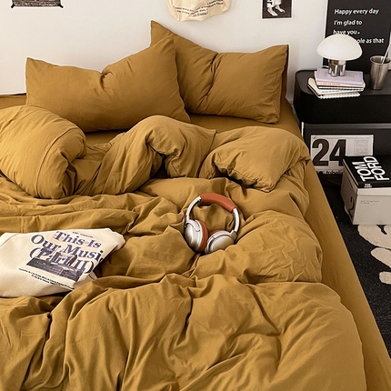 91家纺网 家纺一手货源 找家纺 （总）优承佳生活馆 2025新款ins风纯色水洗m四件套