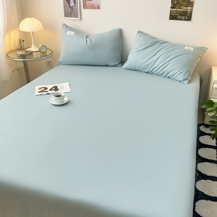 91家纺网 家纺一手货源 找家纺 曼之夏  2025新款全棉纯色单床单系列 水兰