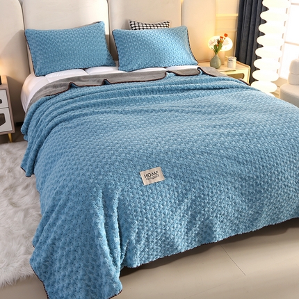 91家纺网 家纺一手货源 找家纺 （总）悦织湾家纺 2025新款兔兔绒玫瑰花毛毯