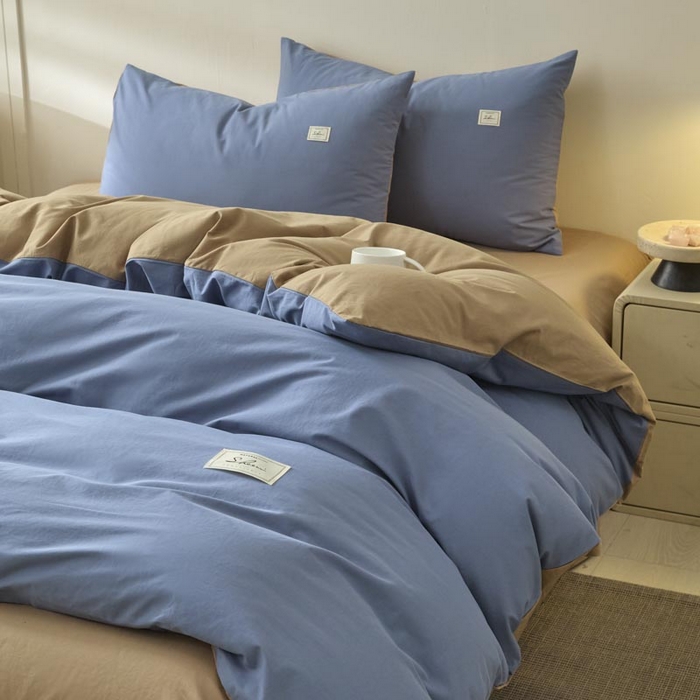 91家纺网 家纺一手货源 找家纺 （总）ab家纺 2025新款色织全棉40支水洗棉四件套--双拼第二组