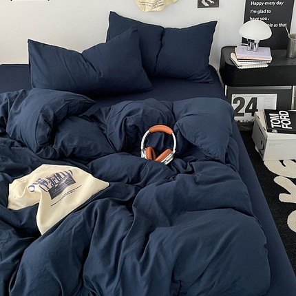 91家纺网 家纺一手货源 找家纺 （总）优承佳生活馆 2025新款ins风纯色水洗m四件套