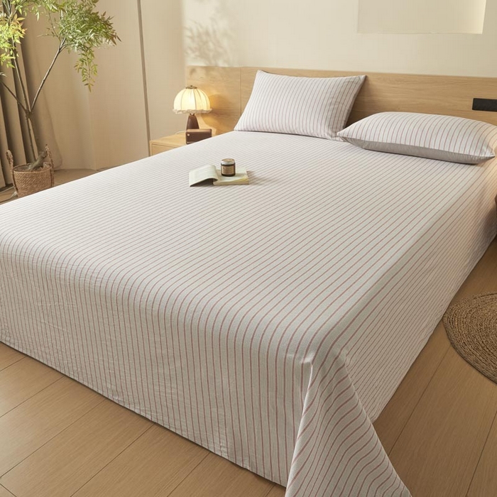 91家纺网 家纺一手货源 找家纺 ab家纺 2025新款简约色织水洗棉床单 西海岸-灰