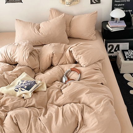 91家纺网 家纺一手货源 找家纺 （总）优承佳生活馆 2025新款ins风纯色水洗m四件套