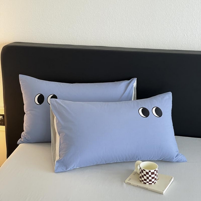 91家纺网 家纺一手货源 找家纺 （总）ab家纺 2025新款纯色水洗棉笑脸双拼绣花四件套