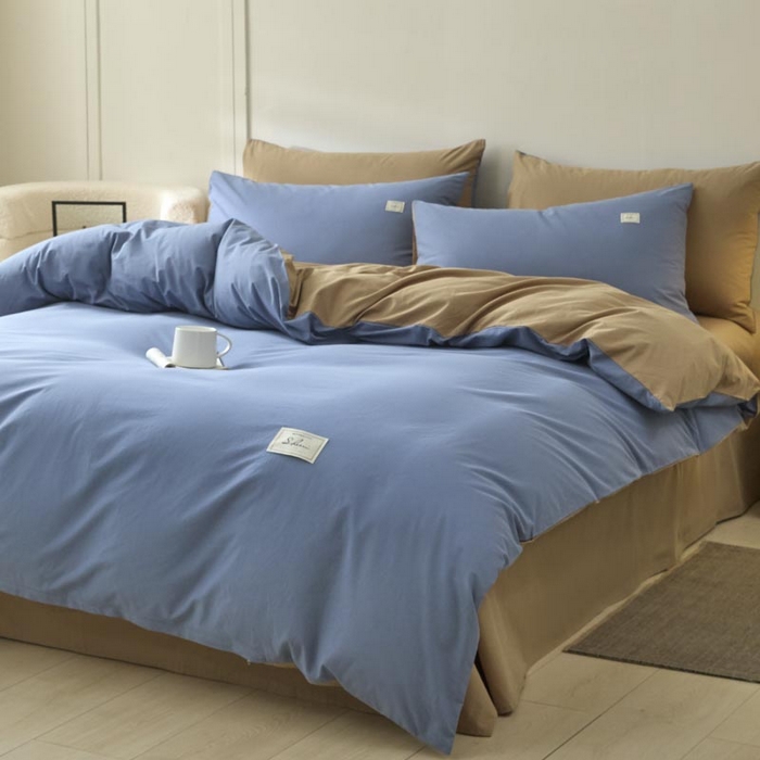 91家纺网 家纺一手货源 找家纺 （总）ab家纺 2025新款色织全棉40支水洗棉四件套--双拼第二组