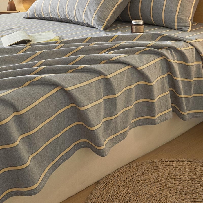 91家纺网 家纺一手货源 找家纺 （总）ab家纺 2025新款简约色织水洗棉床单