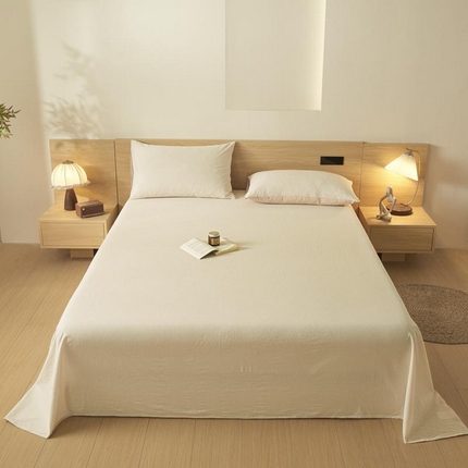 ab家纺 2025新款简约色织水洗棉床单 可颂-黄