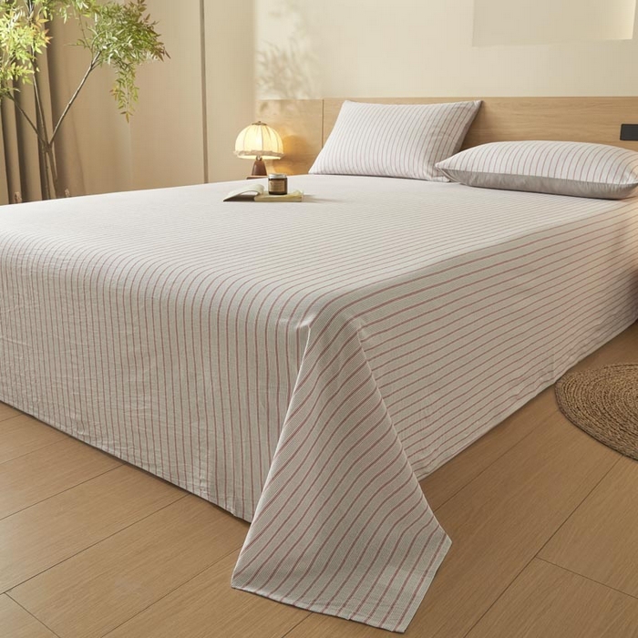 91家纺网 家纺一手货源 找家纺 ab家纺 2025新款简约色织水洗棉床单 西海岸-灰