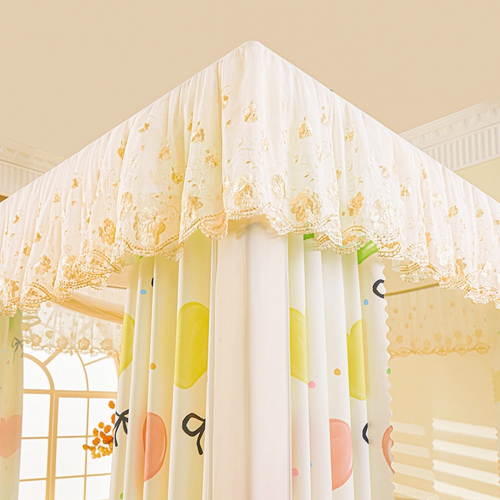 91家纺网 家纺一手货源 找家纺 艾晶美家纺有限公司 2025新款坐式刺绣床帘蚊帐 多彩心