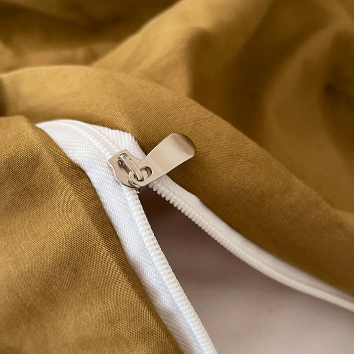 91家纺网 家纺一手货源 找家纺 优承佳生活馆 2025新款ins风纯色水洗m四件套 玛瑙黄