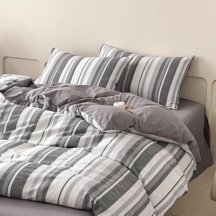 91家纺网 家纺一手货源 找家纺 （总）ab家纺 2024新款色织全棉40支水洗棉条纹四件套 