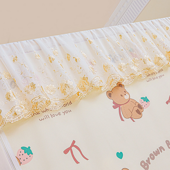 91家纺网 家纺一手货源 找家纺 艾晶美家纺有限公司 2025新款坐式刺绣床帘蚊帐 布丁熊