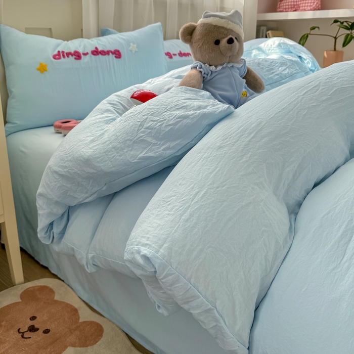 91家纺网 家纺一手货源 找家纺 韩巢家纺 2025新款大版水洗棉毛巾绣被套四件套（提供卖家秀） 晚安