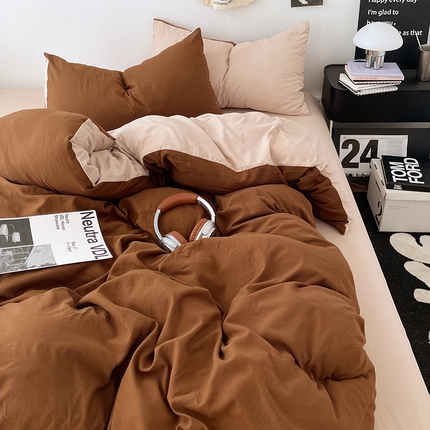 91家纺网 家纺一手货源 找家纺 （总）优承佳生活馆 2025新款ins风纯色水洗m四件套