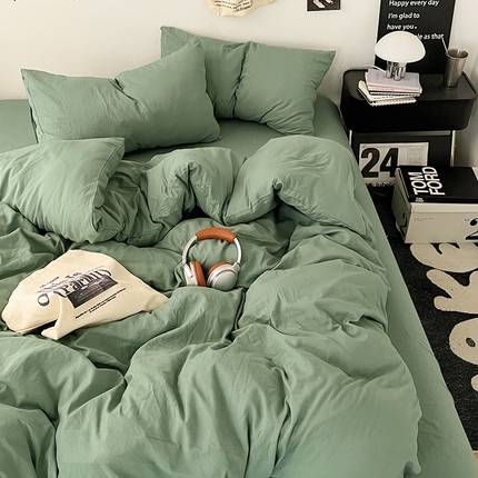 91家纺网 家纺一手货源 找家纺 （总）优承佳生活馆 2025新款ins风纯色水洗m四件套