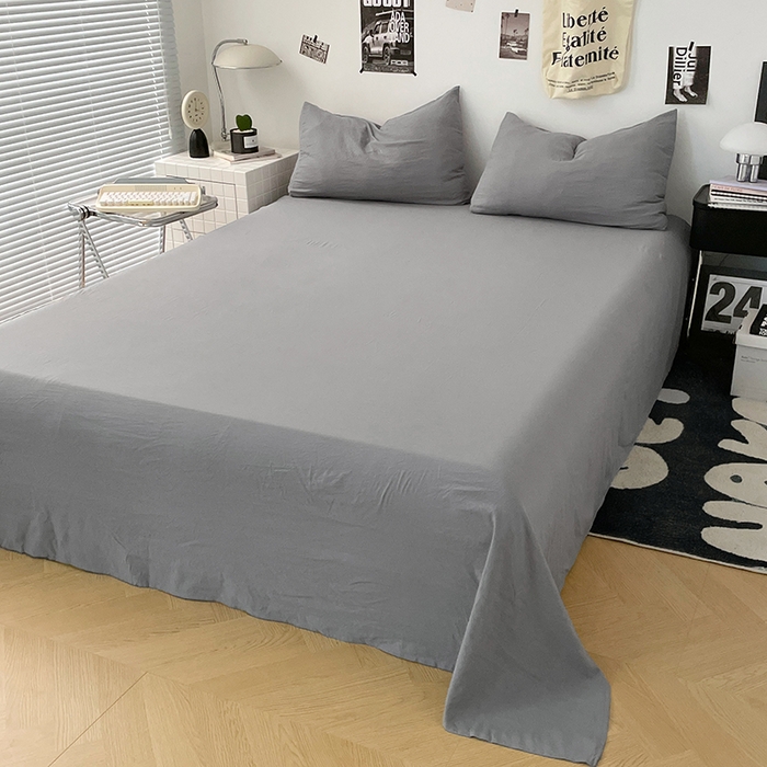 91家纺网 家纺一手货源 找家纺 优承佳生活馆 2025新款ins风纯色水洗m四件套 流光灰