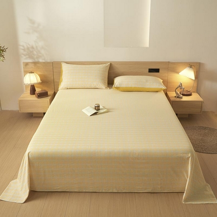 91家纺网 家纺一手货源 找家纺 （总）ab家纺 2025新款简约色织水洗棉床单