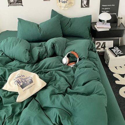 91家纺网 家纺一手货源 找家纺 （总）优承佳生活馆 2025新款ins风纯色水洗m四件套