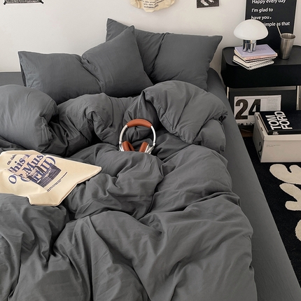 91家纺网 家纺一手货源 找家纺 （总）优承佳生活馆 2025新款ins风纯色水洗m四件套