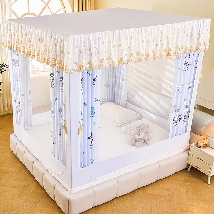 91家纺网 家纺一手货源 找家纺 艾晶美家纺有限公司 2025新款坐式刺绣床帘蚊帐 旅行狗