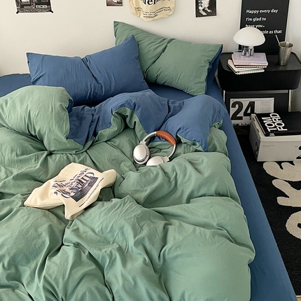 91家纺网 家纺一手货源 找家纺 （总）优承佳生活馆 2025新款ins风纯色水洗m四件套