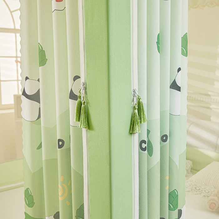 91家纺网 家纺一手货源 找家纺 艾晶美家纺有限公司 2025新款坐式刺绣床帘蚊帐 顽皮熊猫