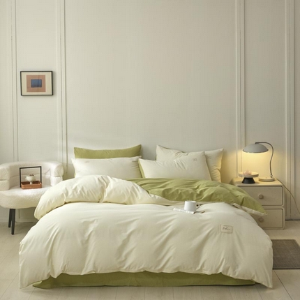 91家纺网 家纺一手货源 找家纺 （总）ab家纺 2025新款色织全棉40支水洗棉四件套--双拼第二组