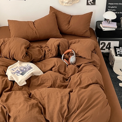 91家纺网 家纺一手货源 找家纺 （总）优承佳生活馆 2025新款ins风纯色水洗m四件套