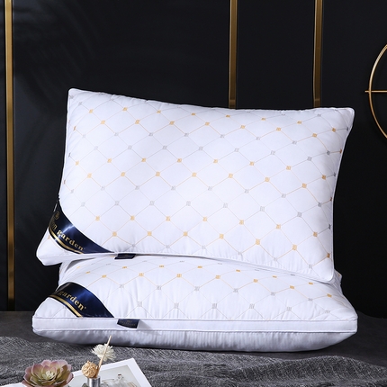 91家纺网 家纺一手货源 找家纺 浩宇家纺 2025新款Hilton garden枕芯立体刺绣枕头家用舒适满天星斜标款 满天星 白色