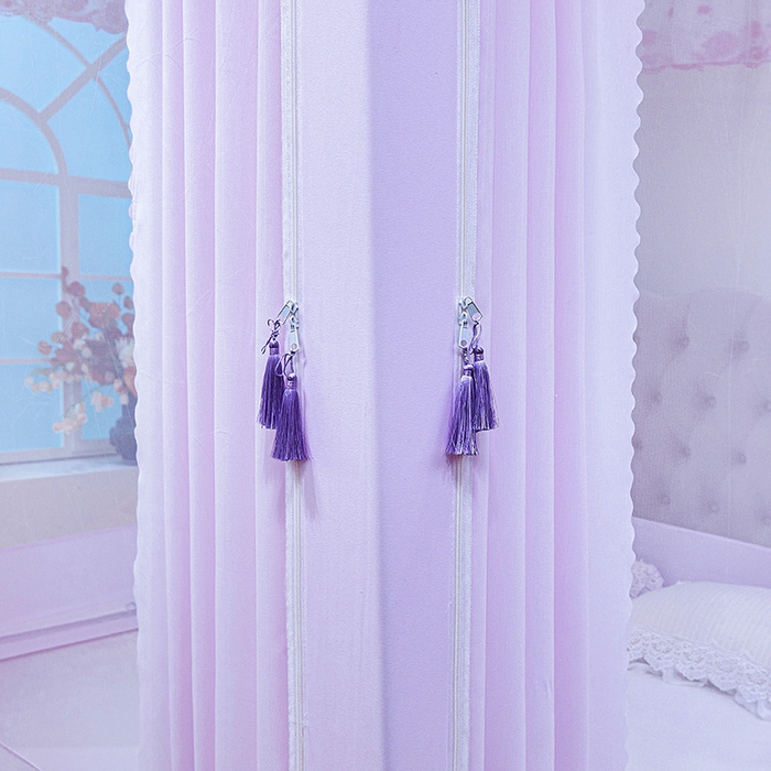 91家纺网 家纺一手货源 找家纺 艾晶美家纺有限公司 2025新款坐式刺绣床帘蚊帐 浪漫紫